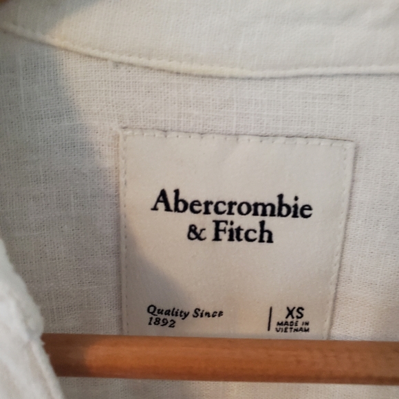 White Linen Button Down Dress - Picture 3 of 4